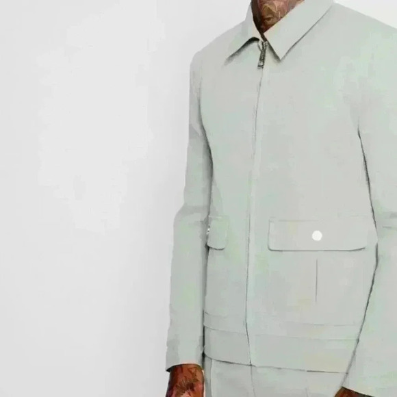 Boohoo MAN Men's Slim Fit Sage Utility Harrington Woven Jacket Size M - Picture 4 of 7